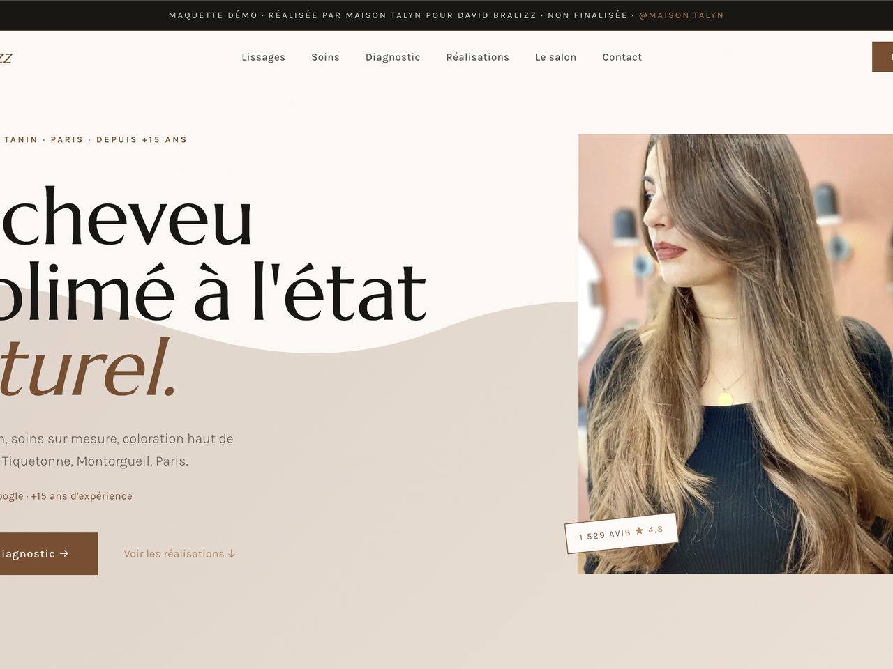 Site David Bralizz par Maison Talyn