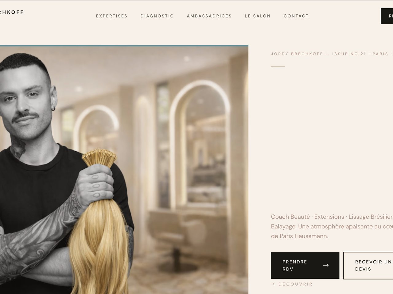 Site Jordy Brechkoff par Maison Talyn